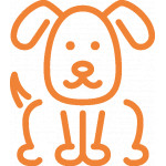 icone chien en surpoids orange